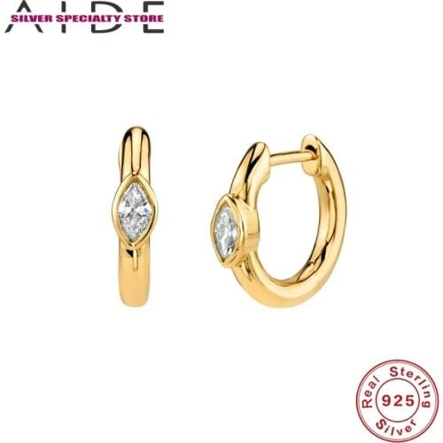AIDE S925 Silver Earrings Round Earrings For Women Earrings Trend Drop Earrings For Girl Fine Jewelry Zircon Pendientes Aretes