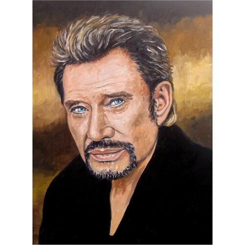 5D DIY Full Round Diamond Painting Rock Star Johnny Hallyday 3D Embroidery Cross Stitch Rhinestone Mosaic Home Decor Gift Y223