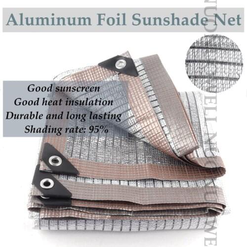 Aluminum Foil Sunshade Net Anti-UV Sun Screen Customize Nets Shading Rate 95% Home Terrace Balcony Fence Netting Canopy