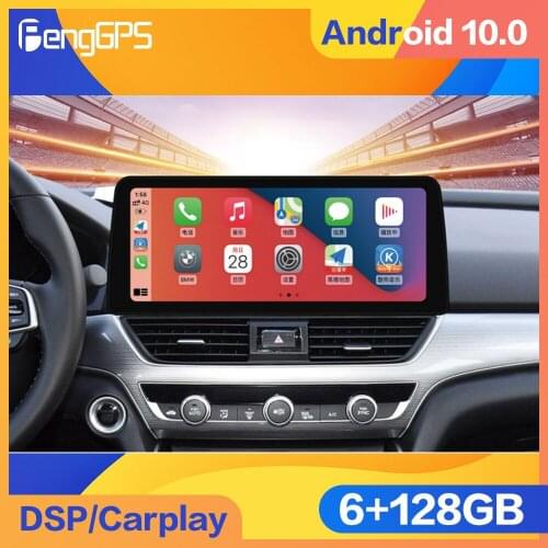 12.3'' 6+128G Android 10 For Honda Accord 10 CV X 2017 - 2021 Car Auto Radio Multimedia Video Player Navigation Stereo HeadUnit