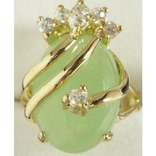 Free shipping beautiful & charmming light green jade ring (#7 8 9)