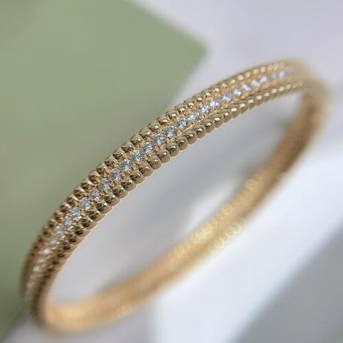 The Latest Fashion In 2021 Simple Single Row Zircon Bracelet For Women Gorgeous Luxury Brand Jewelry Electroplating Light Gold