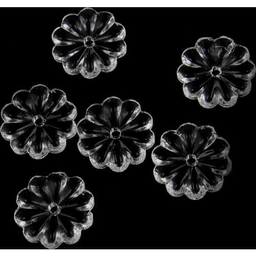 Camal 100pcs 16/18/20/22mm Clear Rosette Flower Bead Crystal Prisms Pendant Chandelier Curtain Lamp Parts Wedding Decoration