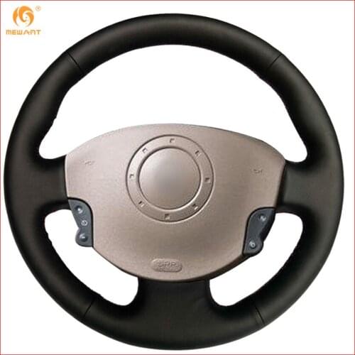 Mewant for Renault Megane 2 2003-2008 Kangoo 2008 Scenic 2 2003-2009 Black Micro Fiber Artificial Leather Steering Wheel Cover