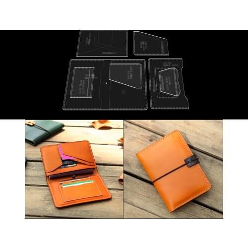 Passport holder short wallet bag acrylic template paper griddle diy leather goods