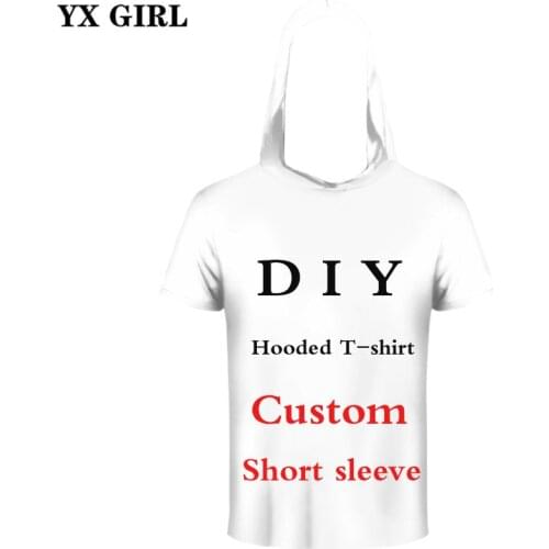 YX GIRL 3D Print DIY Custom Design Men/Women Hooded T-shirt summer Casual t shirt Wholesalers Suppliers For Drop Shipper