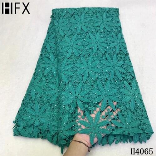 HFX Lace Fabric Guipure Lace Fabric Embroidered Lace African Lace 2020 High Quality Nigerian Cord Lace Water Souble For Dress