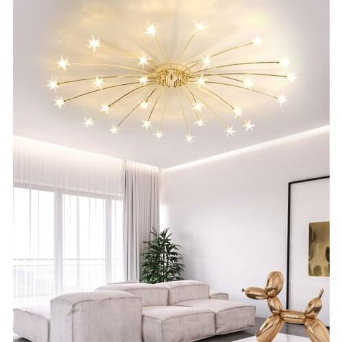 Stars Bedroom Chandelier Crystal Bedroom Lights Fixture French Style Coffee Shop Living Room Droplight Experimental
