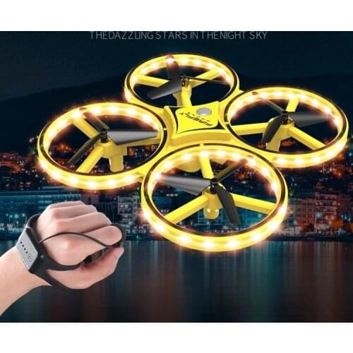 Interactive Induction Drone Toys Quadcopter LED Light UAV Aircraft Intelligent Watch Remote Control UFO Drone Children Gift