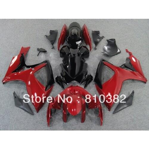 Injection Mold Fairing kit for GSXR600 750 06 07 GSXR600 GSXR750 GSX-R600 750 K6 2006 2007 black red Fairings set SZ89