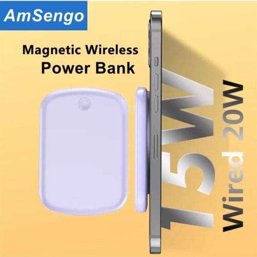 10000mAh Magnetic Power Bank For MagSafe Chargers PowerBank 15W Fast Charge For iPhone 12 Pro Max Mini Wireless External Battery