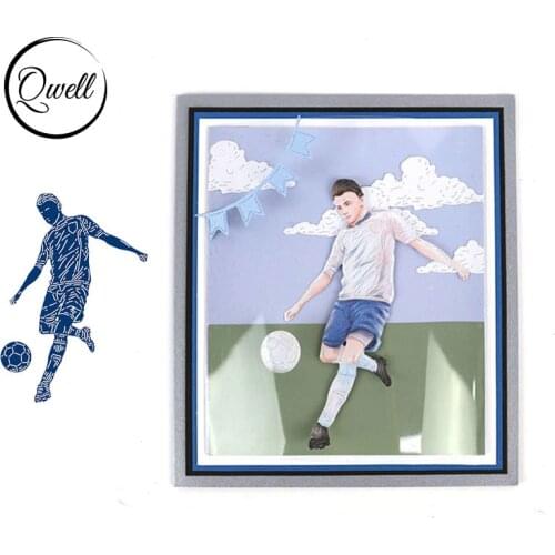 QWELL Boy Football Metal Cutting Dies for Scrapbooking and Card Making Paper Embossing Craft New 2019 die cuts