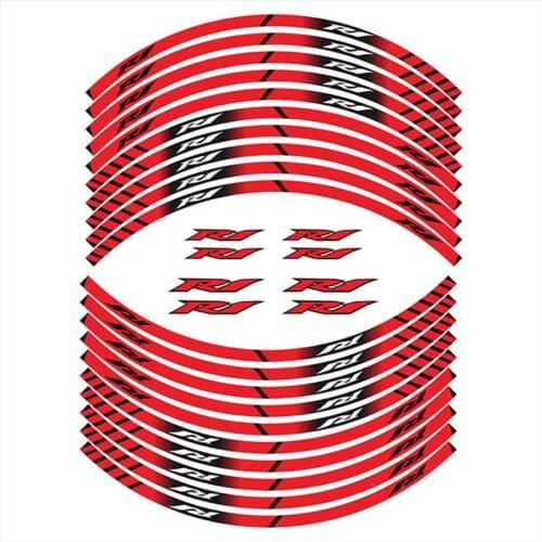 Motorcycle For YAMAHA R1 r1 Logo Wheel Sticker Stripes Waterproof Reflectives Rim Tire Protection Decals Stickers Accessories