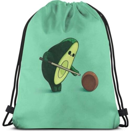 NOISYDESIGNS Drawstring Bag Sport Gym Sack for Children Boys Girls Green Avocado Design Running Cycling Hiking Outdoor Sack