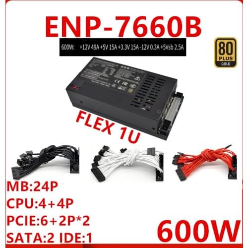 New PSU For Jizhimao Full Modular 80plus Gold Flex ITX Nas Small 1U Loli M41 A4M T34 K35 K39 K49 600W Power Supply ENP-7660B