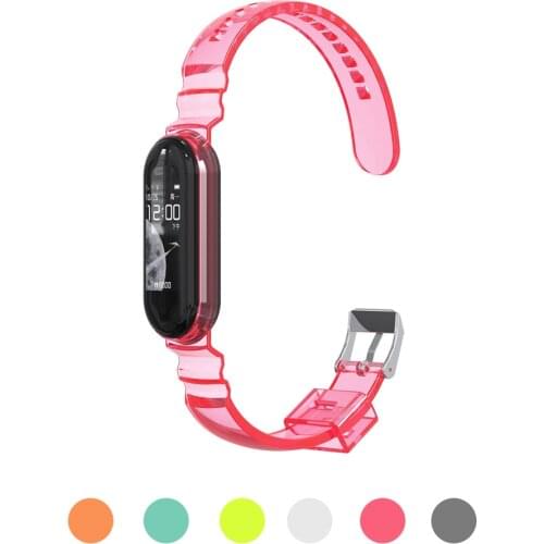 Transparent Wristband For Xiaomi Mi Band 4 5 3 Watch Strap Breathable Silicone Mi Band 5 Bracelet On Mi Band 4 3