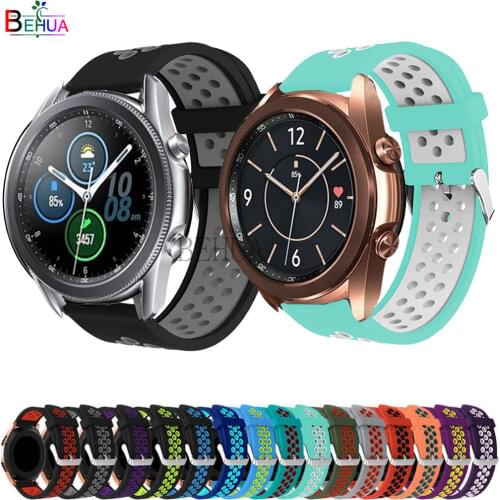Silicone Sport Watchband strap For Samsung Galaxy Watch 3 41mm / Galaxy 42mm Wristband Bracelet For Amazfit GTS 2 2e GTR 42mm