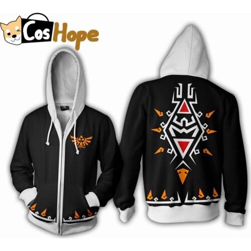 Dark Link Zelda Hoodie Twilight Princess Mens Sweetshirt Tunic for Halloween Cosplay Costume Outfits