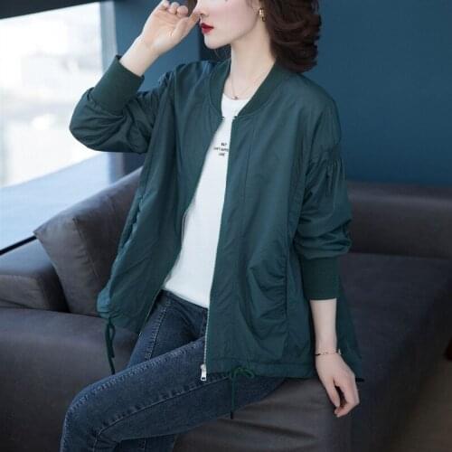 Plus Size Spring Autumn Trench Coat Women Casual Baseball Collar Cardigan Front Short back Long Windbreaker Female Outerwear