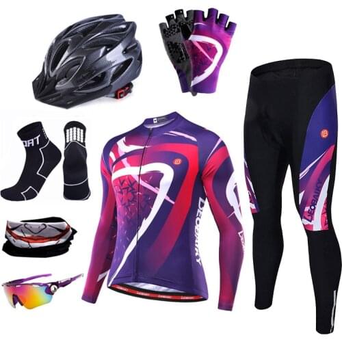 Pro Team Cycling Jersey Set Men Bicycle Clothing Padded Sportswear Mtb Bike Outfit Summer Long Sleeves Maillot Ciclismo Hombre