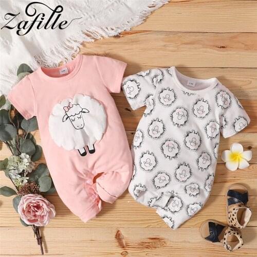 ZAFILLE Cartoon Sheep Baby Clothing Girls Cute Summer Babys Rompers Unisex Jumpsuit For Kids Baby Girl Overalls