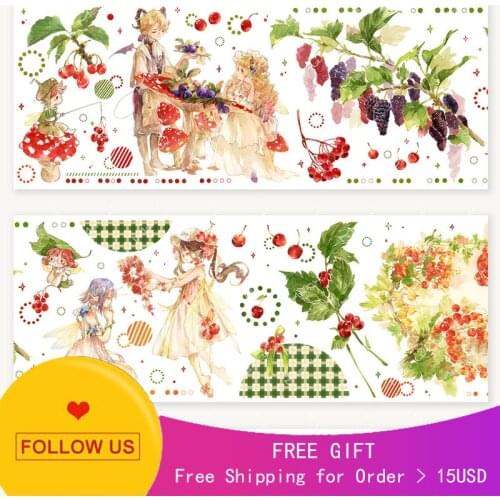 1 Loop Washi Tape Sample Menu Art Cute Girl Pet Crystal Ink Decoration