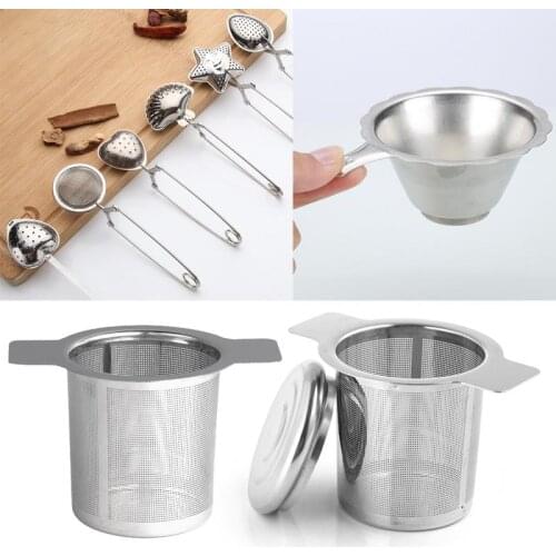 1pc Tea Filter Mesh Tea Infuser Reusable Tea Strainer Stainless Steel Teapot Loose Tea Leaf Spice Filter Items Equipment Kitchen