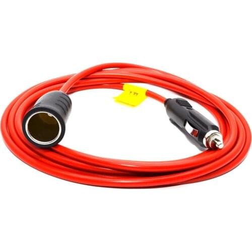 12V/24V Car Cigarette Lighter Socket Plug Extension Extend Cable Copper Wire Cord Wire adapter Power Supply Heavy Duty 12Ft