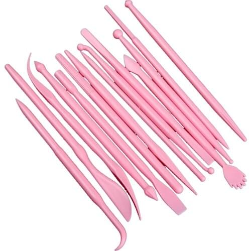14pcs Plastic Clay Sculpting Set Polymer Modeling Clay Cake Tools Poly Form Sculpey Tools Set for Shaping Clay Play Dough Toys