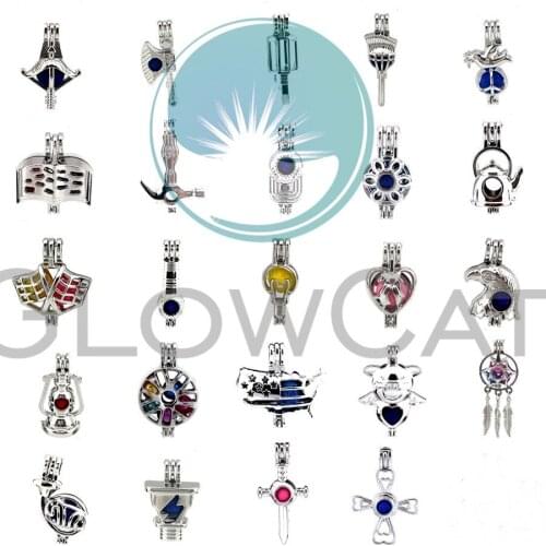 1X Eagle Flags Cross Dream Catcher Tool Hammer Beads Cage Locket Pendant Without Akoya Oyster Pearl