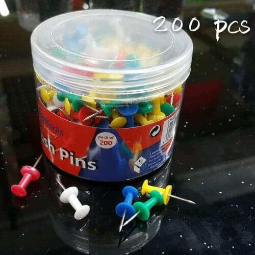 200PCS Color Pushpins, Cork Nails, Pushpins, Color Pushpins, Stationery, DIY Tools