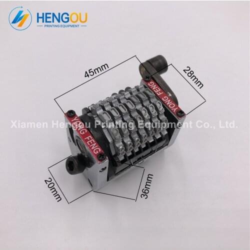 4 Pieces Hengoucn part GTO 7 digits numbering machine backward horizontal Jump mode 098765...last three bits can adjustable