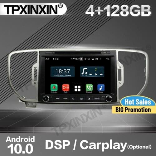 128G Carplay Car Radio 2 Din Stereo Receiver Android 10 For Kia Sportage 2016 GPS DAB Navigation Player Audio Recorder Head Unit