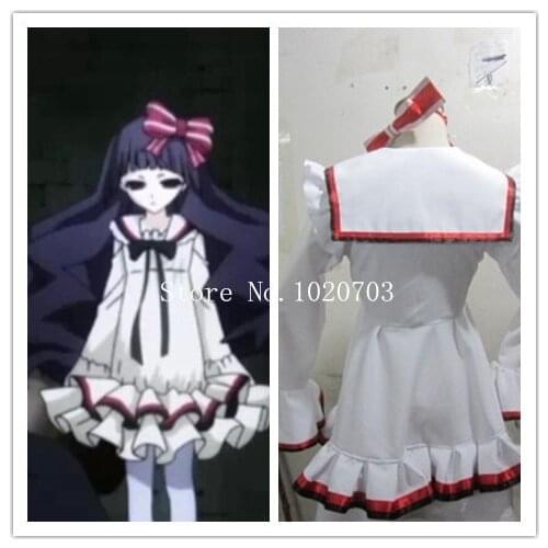Free shipping Shiki Sunako Kirishiki white dress LOLITA Cosplay Costume Any Size