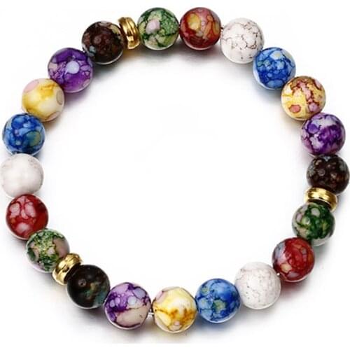 7 Chakra Fashion Healing Beaded Bracelet Natural Lava Stone Tiger Eye Beads Bracelet For Women Men Yoga Jewelry Dropshipping