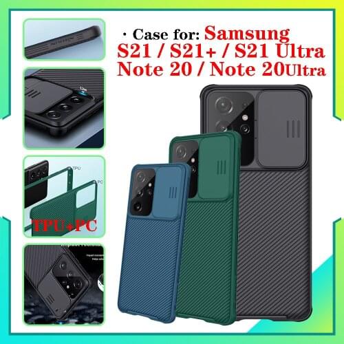 NILLKIN High Quality Slide Camera Protect Privacy Noble Clean Back Cover Case for Samsung Galaxy S21+ 21Ultra Note20 Anti-fall