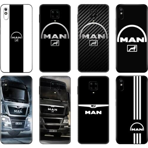 Black tpu Case For Xiaomi Redmi 7A 8 8A 9 9A 9C Case Redmi Note 8T 8 Pro T Note 9 9S 9 Pro Case Man trucks logo