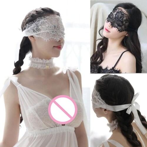 Floral Lace Eye Mask Hollow Out Eyelash Trim Solid Color Cosplay Lingerie Wide Eyepatch With Ribbon Party Costume