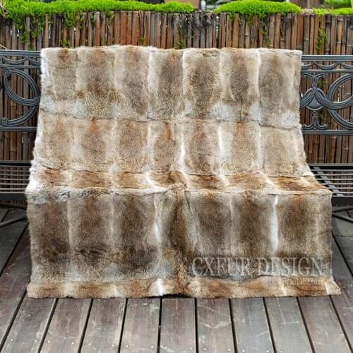CX-D-08A 130X160CM Super Soft Real Rabbit Fur Blanket Fur Throw ~Drop Shipping