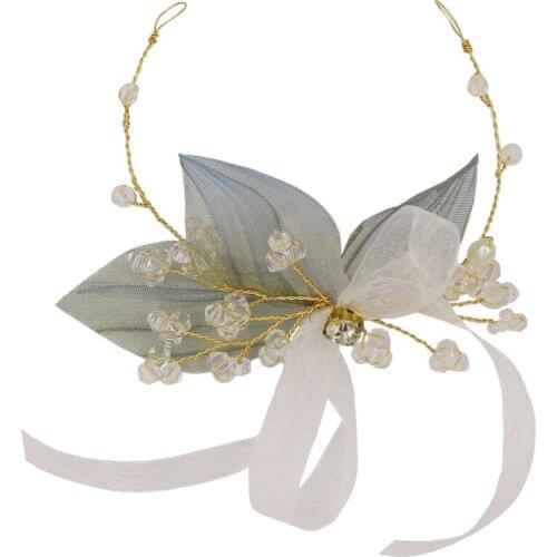 Elegant Sweetheart Bridal Headdress Metal Branch Mesh Leaf Lace Hairpin for Wedding Perform Studio Travel Prop Daily Life HP051