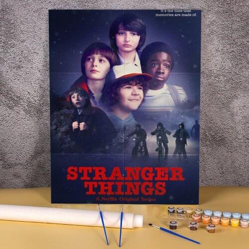 Stranger Things Coloring By Numbers Painting Complete Kit Acrylic Paints 50*70 Oil Painting New Design Crafts Handiwork
