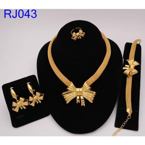 Bridal Jewelery Set Necklace Sets For Women African Earrings Indian Rings Dubai Gold Bracelet Wedding Wholesale Accessories