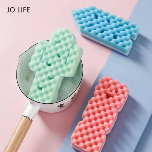 JO LIFE 3PCS/SET Creative Cup Brush Multifunctional Scouring Pad Dish Cloth Cleaning Sponge Kitchen Tools