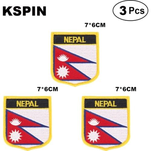 Nepal Shiled Shape flag patches national flag patches for Cothing DIY Decoration