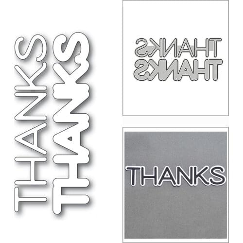 New Shadow Thanks Word Script 2020 Metal Cutting Dies for DIY Scrapbooking and Card Making Decorative Embossing Craft No Stamps