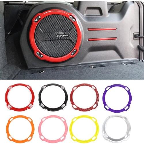 Fit for Jeep Wrangler JL Rubicon 2018+ ABS Rear Trunk Subwoofer Speaker Ring Cover Decoration Trim Interior Car Accessories