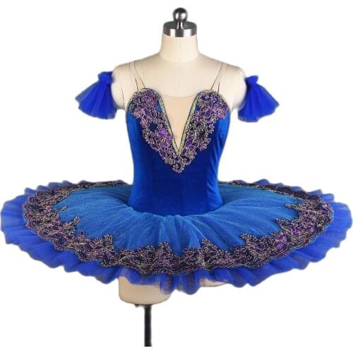 Esmeralda Pre-professional Ballet Tutu Adult Girls Royal Blue Classical Ballet Costume Tutu Pancake Stage Ballet Attire Costume