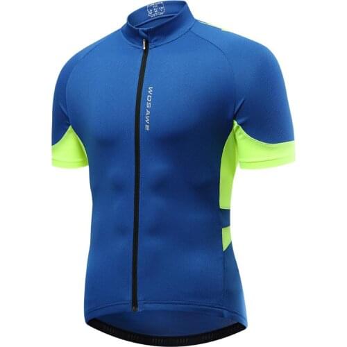 WOSAWE Cycling Jersey Men Short Sleeves Quick Dry Anti-Sweat Super Breathable Racing MTB Mountain Triathlon Bicycle Jersey