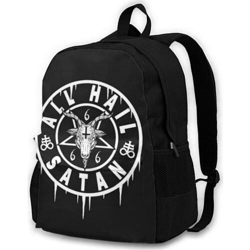 ALL HAIL SATAN - BAPHOMET SATANIC AND OCCULT Adult backpacks, leisure bags, backpacks, storage bags, men women backpacks