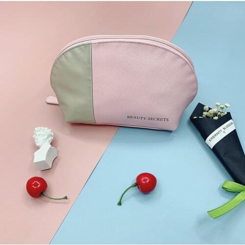 PU Womens Cosmetic Bag Fashion Large-Capacity Waterproof Clutch Bag Travel Makeup Organizer Ladies Shell Shape Package